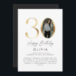 30. Geburtstag Modernes Gold Foto elegant stilvoll Einladung<br><div class="desc">30. Geburtstag Modernes Gold Foto elegantes stilvolles Party laden zum Design ein.</div>