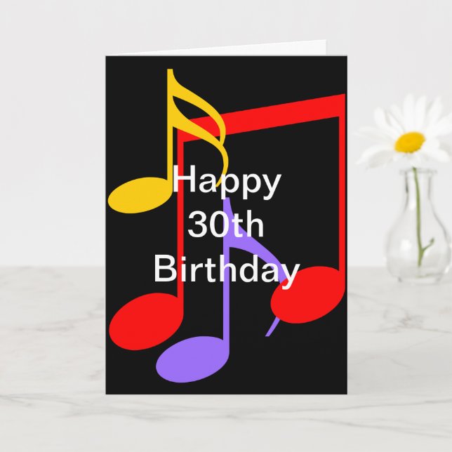 30. Geburtstag Musiknoten Faltkarte Karte (Kleine Pflanze)