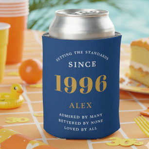 30. Geburtstag Name 1996 Blau Gold Elegant Chic Dosenkühler