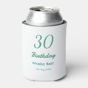 30. GEBURTSTAG NAME DATUM FETT RETRO türkisfarben  Dosenkühler