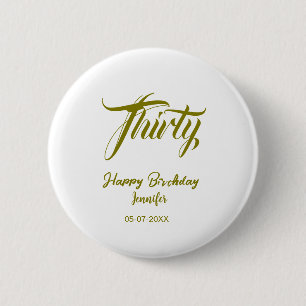 30. Geburtstag Name Datum Jahr Gold Vorlage thi Button