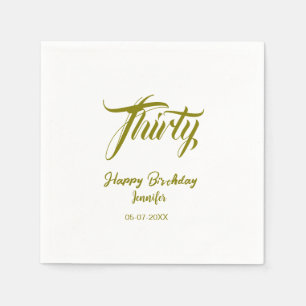 30. Geburtstag Name Datum Jahr Gold Vorlage thi Serviette
