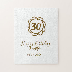 30. Geburtstag Name Datum Jahr Golden Blume tex Puzzle