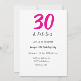 30. Geburtstag Name Datum Jahr schwarz QR Einladung