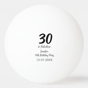 30. Geburtstag Name Datum Jahr schwarz Tischtennisball