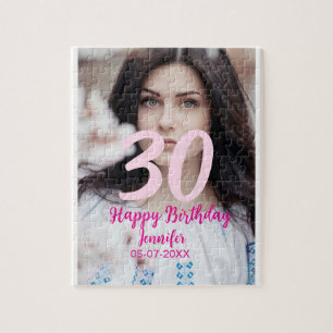 30. Geburtstag Name Datum Jahr weiß Foto Puzzle