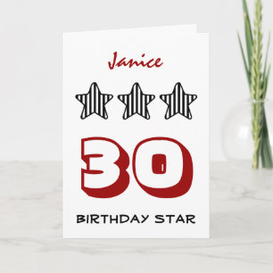 30. Geburtstag oder JEDES ALTER Individuelle Name Karte