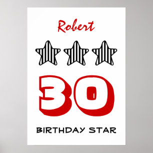 30. Geburtstag oder JEDES ALTER Individuelle Name Poster