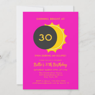 30. Geburtstag | Partial Solar Eclipse 2025 Party Einladung