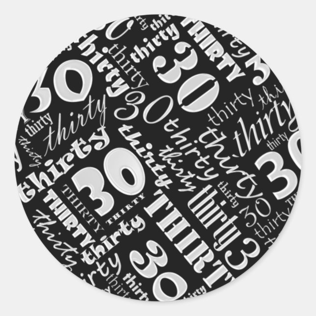 30. Geburtstag Party Aufkleber (Vorderseite)