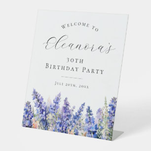 30. Geburtstag Party Blue July Birth Blume Willkom Sockelschild