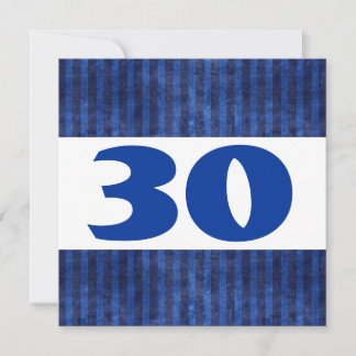 30. Geburtstag Party Blue Stripes Modern W867 Einladung