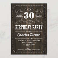 30. Geburtstag Party - Braunes Holzmuster