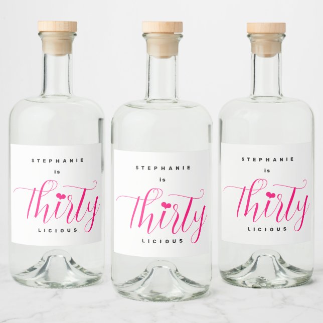 30. Geburtstag Party Dreißig Dreißig Tanzvoller ro Alkoholflaschenetikett (Flaschen)