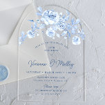 30. Geburtstag Party Dusty Blue Rose Blumenbogen Acryleinladungen<br><div class="desc">Elegante blaue Rose floral 30. Geburtstag Acrylbogen Einladung.</div>
