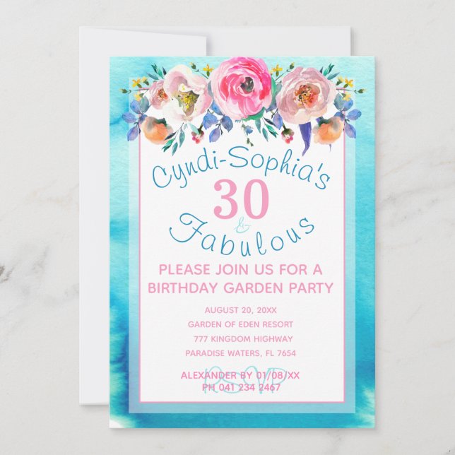 30. Geburtstag Party: Einladung (Vorderseite)