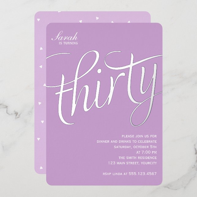 30. Geburtstag Party Einladung (Vorderseite/Rückseite)