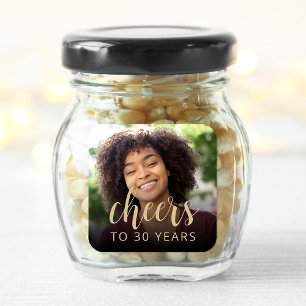 30. Geburtstag Party Foto Cheers Quadratischer Aufkleber