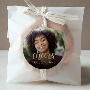 30. Geburtstag Party Foto Cheers Runder Aufkleber