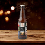 30. Geburtstag Party Foto Collage Typ schwarz Bierflaschenetikett<br><div class="desc">Ein Flaschenetikett für ein Party zum 30. Geburtstag für einen Typ,  das sein Leben mit einer Collage aus 8 eigenen Fotos feiert. Vorlagen für einen Namen,  Alter 30 und Datum. Geburtsdatum oder Geburtsdatum des Party. Weiße Buchstaben. Schwarzer Hintergrund.</div>