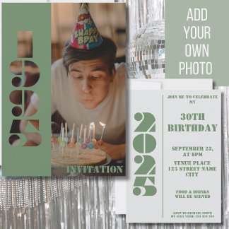 30. Geburtstag Party Foto geboren 1995 Einladung
