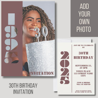30. Geburtstag Party Foto geboren 1995 Erscheinen Einladung