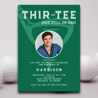30. Geburtstag Party Foto Modernes Golf Green Einladung
