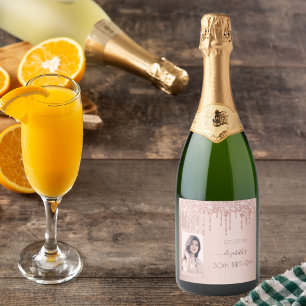 30. Geburtstag Party Foto Rose Gold Glitzer rosa