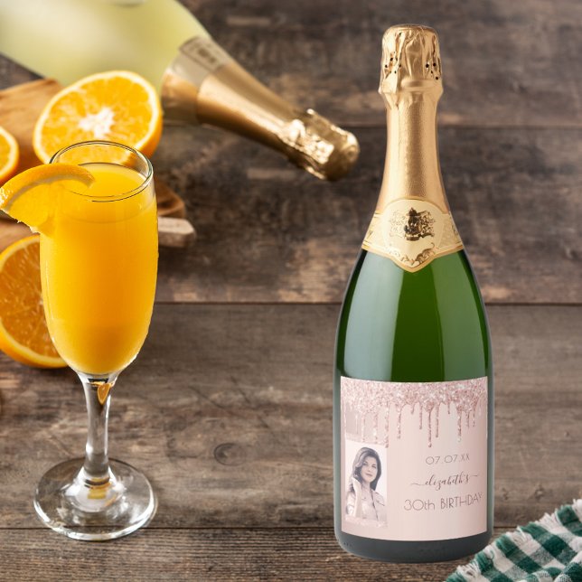 30. Geburtstag Party Foto Rose Gold Glitzer rosa (Von Creator hochgeladen)