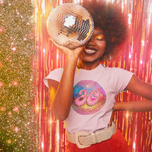 30. Geburtstag Party Gold Pink Glitzer Disco Ball T-Shirt