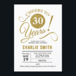 30. Geburtstag Party - Gold White Einladung<br><div class="desc">30. Geburtstag Party Einladung in Imitate Gold und Weiß. Feiert bis 30 Jahre! Kann in jedem Alter personalisiert werden. Bitte schreiben Sie mir,  wenn Sie weitere Anpassungen benötigen.</div>