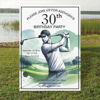 30. Geburtstag Party Golfer Erwachsene Par Sports Einladung