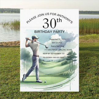 30. Geburtstag Party Golfer Erwachsene Par Sports  Einladung