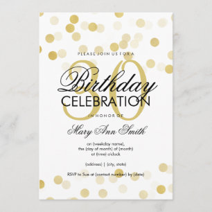 30. Geburtstag Party Imitats Gold Foil Glitzer Lig Einladung