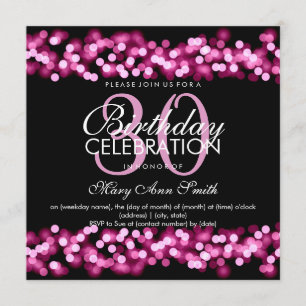 30. Geburtstag Party Imitats Pink Hollywood Glam Einladung