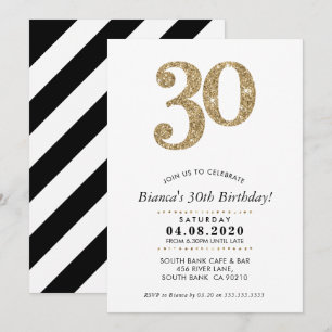 30. GEBURTSTAG PARTY INVITE Moderner Glitzer Einladung