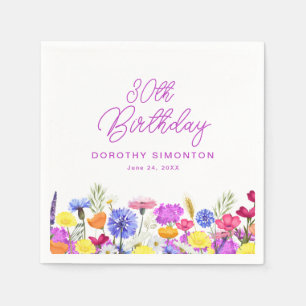 30. Geburtstag Party Lila Wildblume Custom Serviette