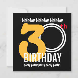 30. Geburtstag Party Moderne große Zahlen A03A Einladung