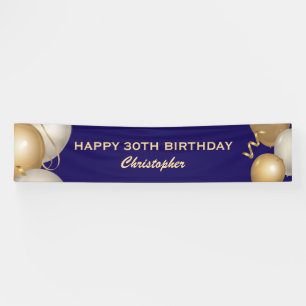30. Geburtstag Party Navy Blue und Gold Balloons Banner