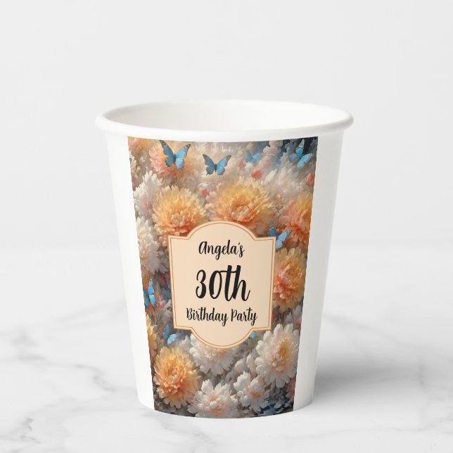 30. Geburtstag Party Pappbecher (Vorderseite)