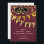 30. Geburtstag Party Pennant Banner Confetti Einladung<br><div class="desc">Wird ein lieber Freund dreißig? Eine Schwester oder Tante? Feiern Sie ihr 30. Geburtstag Party mit dem Thema voller Glitz und Glamour! Sleek. Modern. Chic. Schlichte Glasur - mit glitzernden Pennantenbannern in zwei Farbtönen goldenen Glitzer mit funkelnden blinkenden Konfetti in verschiedenen Größen und Schatten von Gold. Funkelnd Sterne in der...</div>
