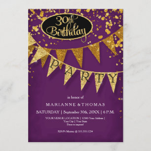30. Geburtstag Party Pennant Banner Confetti Einladung