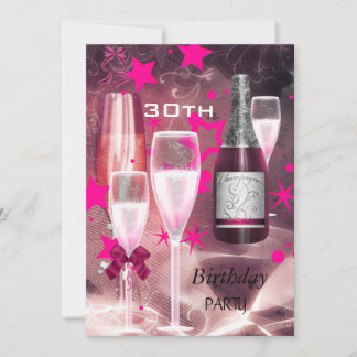 30. Geburtstag Party Pink Champagne 30 Einladung