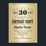 30. Geburtstag Party - Retro Gold Black Einladung<br><div class="desc">30. Geburtstag Party Einladung. Elegantes Retro-Imitat mit Goldfolie und schwarzem Design. Kann in jedem Alter angepasst werden!</div>