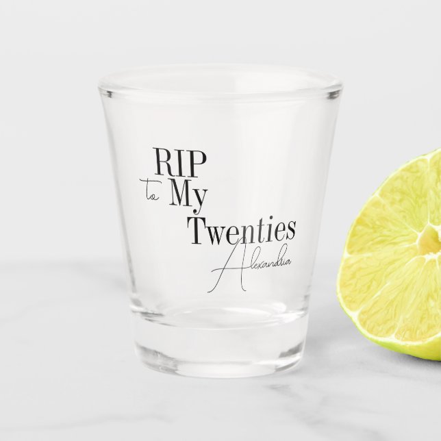 30. Geburtstag Party RIP 20s Minimal Schnapsglas (Vorderseite)