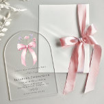 30. Geburtstag Party Rosa Bow Wildblume Arch Acryleinladungen<br><div class="desc">Ein feminin rosa Coquette Bogen ist mit kleinen rosa und lila Wildblumen geschmückt.</div>