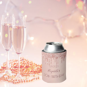 30. Geburtstag Party Rose Gold Rosa Glitzer 30 Gla Dosenkühler