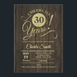 30. Geburtstag Party - Rustikales Holz Gold Einladung<br><div class="desc">30. Geburtstagsfeier Party Einladung in Imitaten Glitzer Gold und rustikal braunes Holzmuster. Einfaches modernes Design,  ideal für ein elegantes Party. Feiert bis 30 Jahre! Kann in jedem Alter personalisiert werden! Bitte schreiben Sie mir,  wenn Sie weitere Anpassungen benötigen.</div>