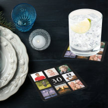 30. Geburtstag Party Schwarzes Foto Collage Typ