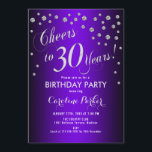 30. Geburtstag Party - Silber Lila Einladung<br><div class="desc">30. Geburtstag Party Einladung Elegantes Design mit Imitaten Glitzer Silber und lila. Feiert bis 30 Jahre!</div>